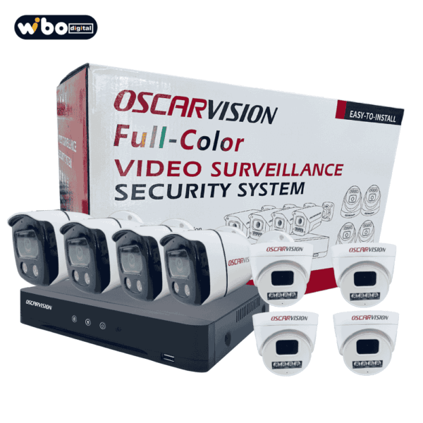 KIT DE CÂMERAS COLORVU OSCARVISION COM 8 CAMERAS HD+AUDIO
