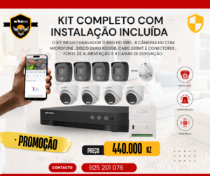 KIT COMPLETO DE  8 CÂMERAS COM INSTALAÇÃO INCLUÍDA